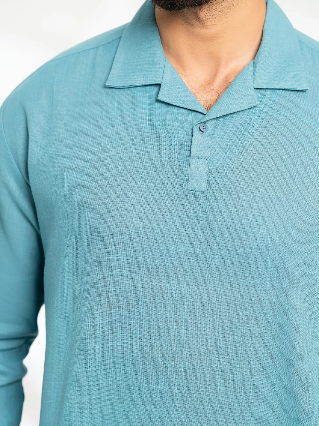 Blue Cotton Semi-Formal Kurta - AL-K-1293 - Image 5