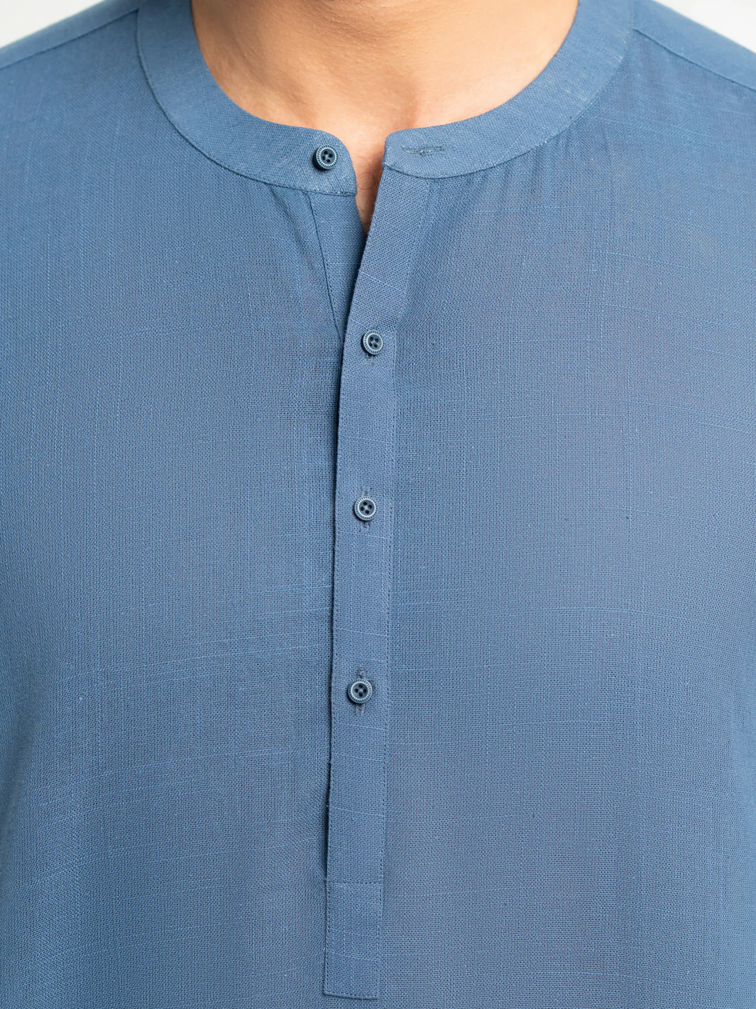 Dark Blue Cotton Semi-Formal Kurta - AL-K-1294 - Image 6