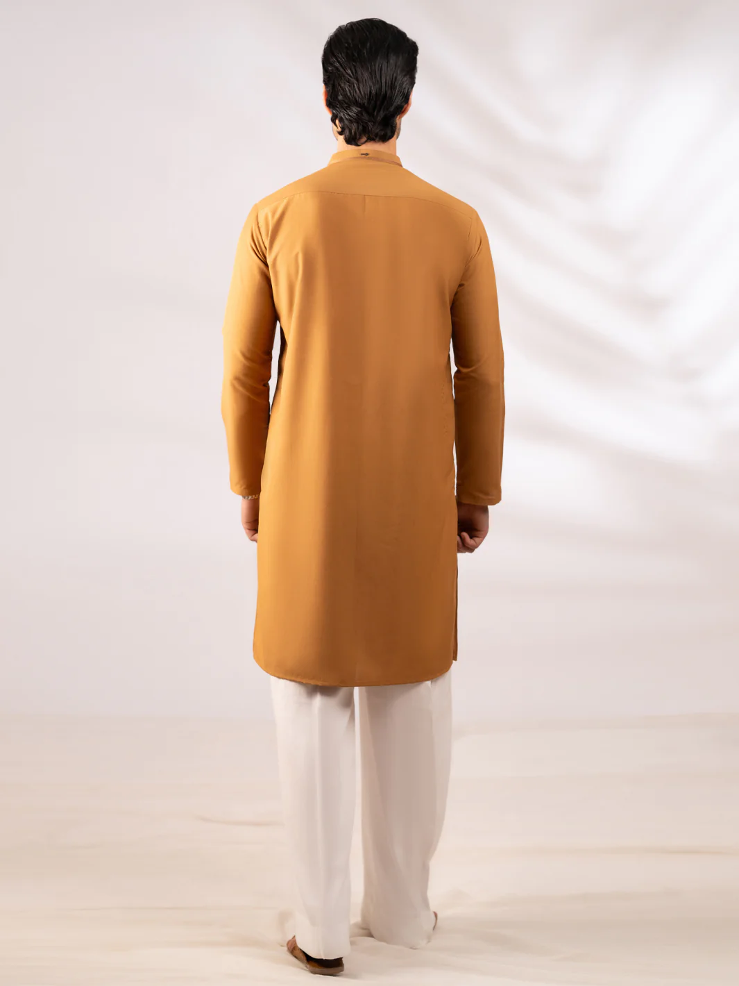 Brown Dobby Cut & Sew Kurta - AL-K-1304 - Image 3