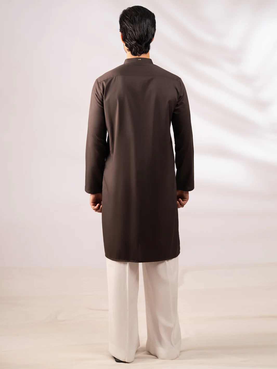 Brown Plain Kurta - AL-K-1309 - Image 3