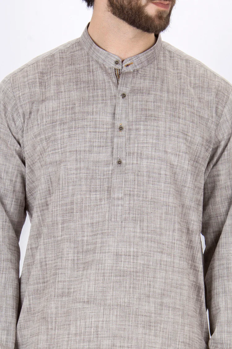 Grey Blended Kurta - AL-K-693 - Image 2
