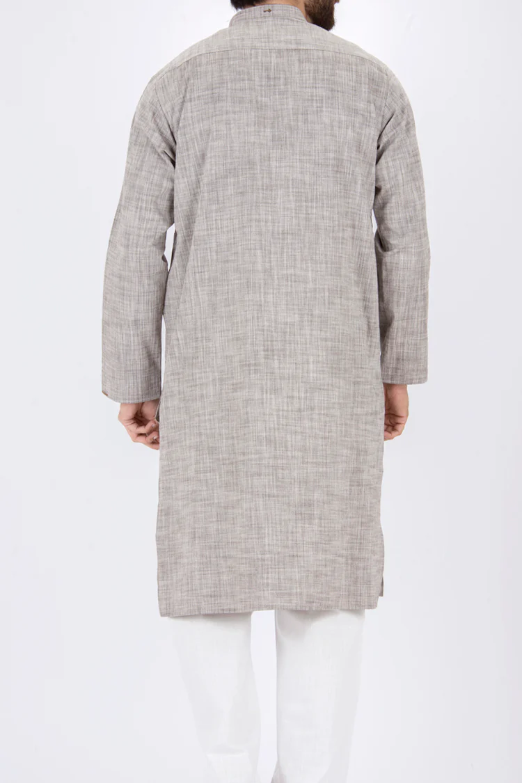 Grey Blended Kurta - AL-K-693 - Image 3