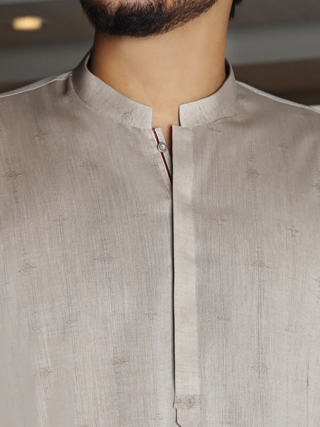 Light Gray Cotton Kurta - AL-K-812 - Image 2