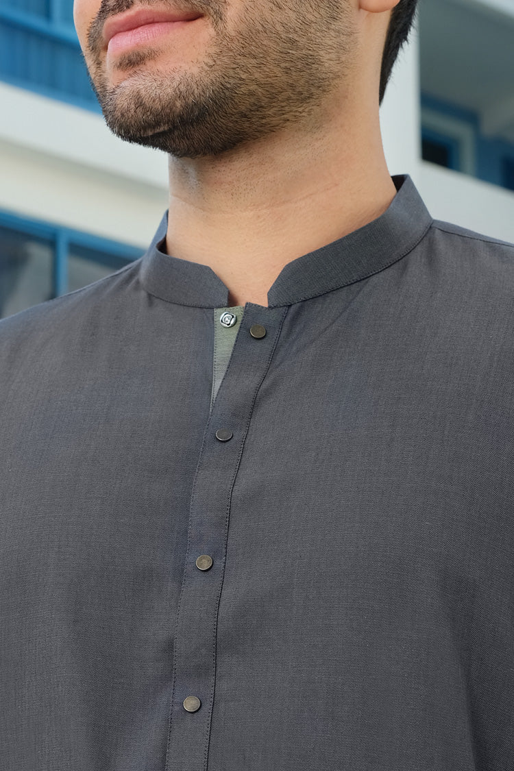 Green Blended Kurta - AL-K-824 - Image 3