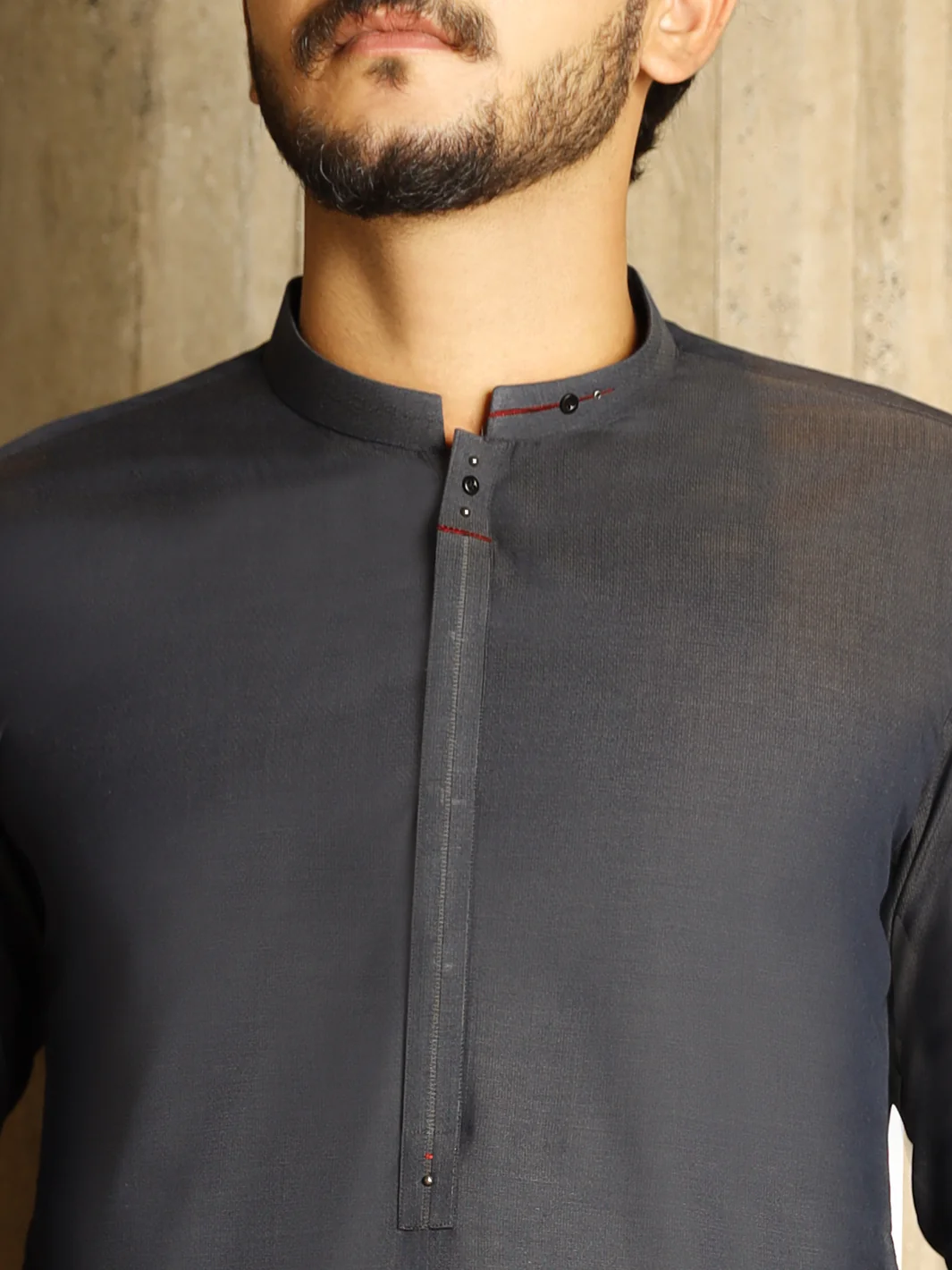 Grey Cotton Kurta - AL-K-829 - Image 2