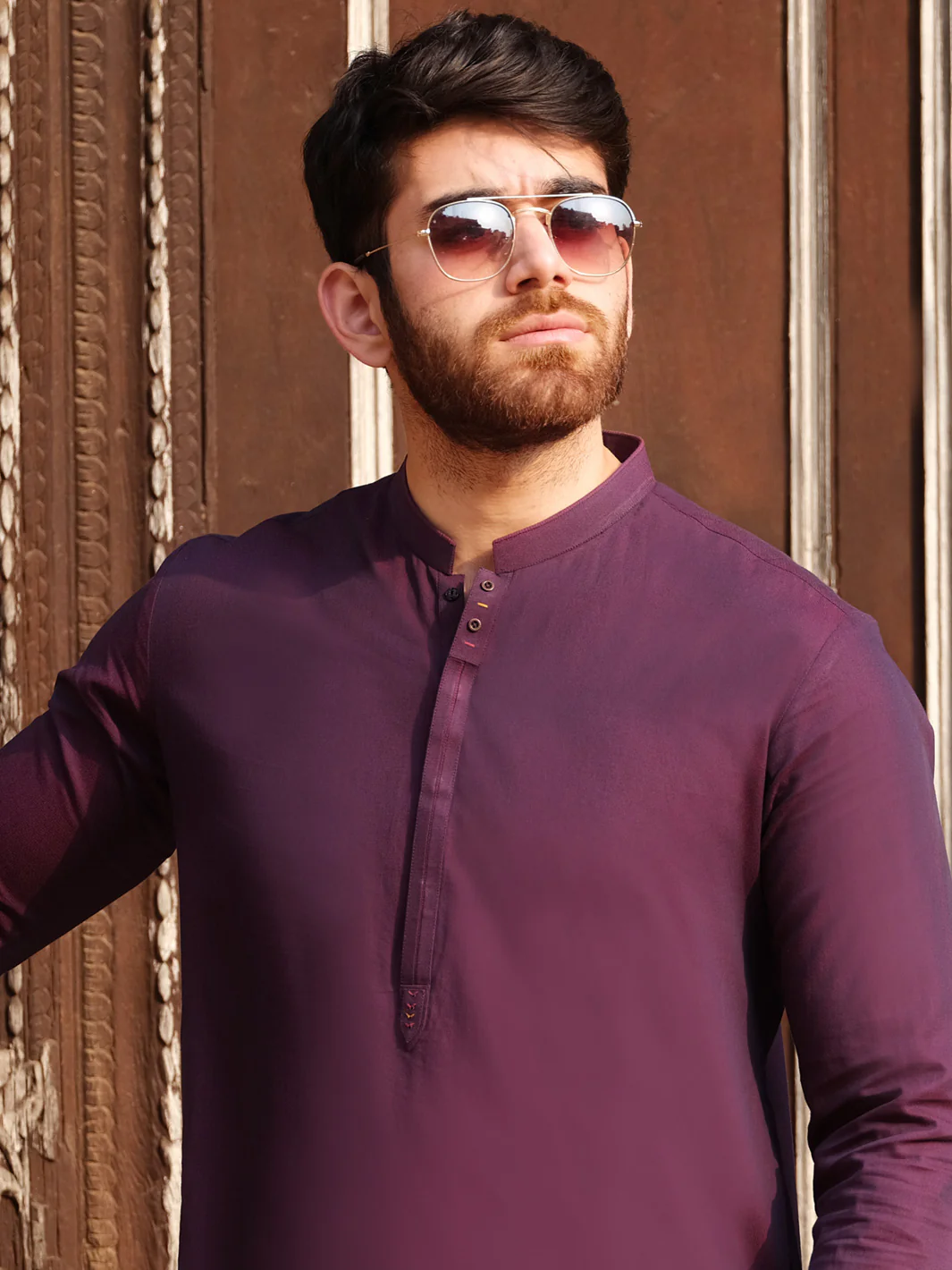 Purple Blended Kurta - AL-K-830 - Image 2