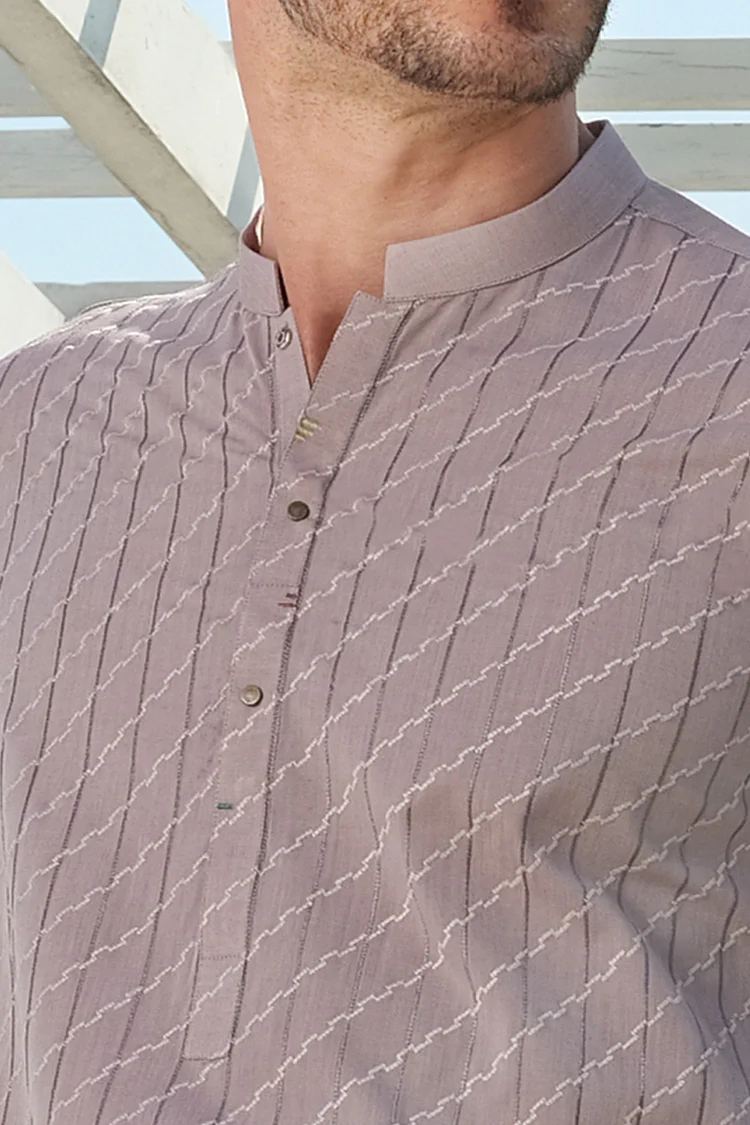Light Pink Blended Kurta - AL-K-841A - Image 3