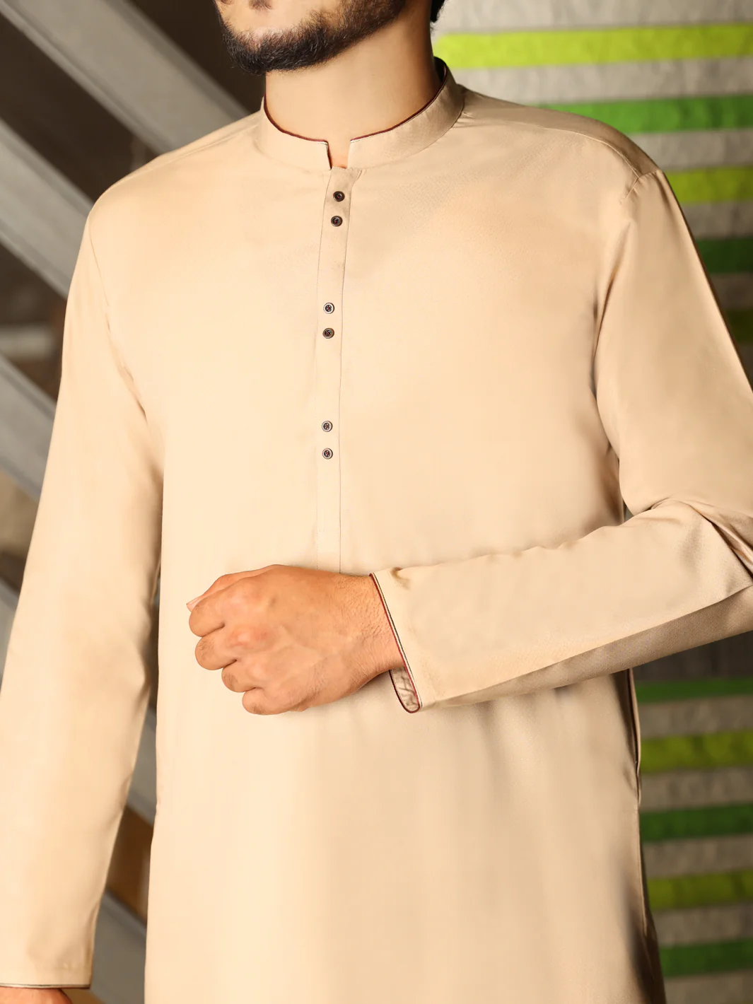 Fawn Blended Kurta - AL-K-848 - Image 3