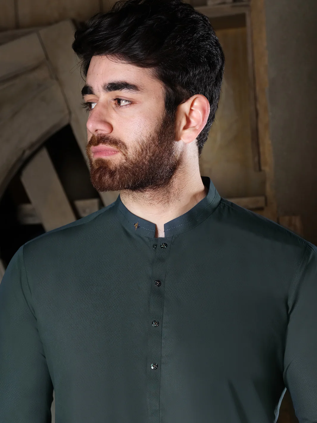 Green Blended Kurta - AL-K-852 - Image 2