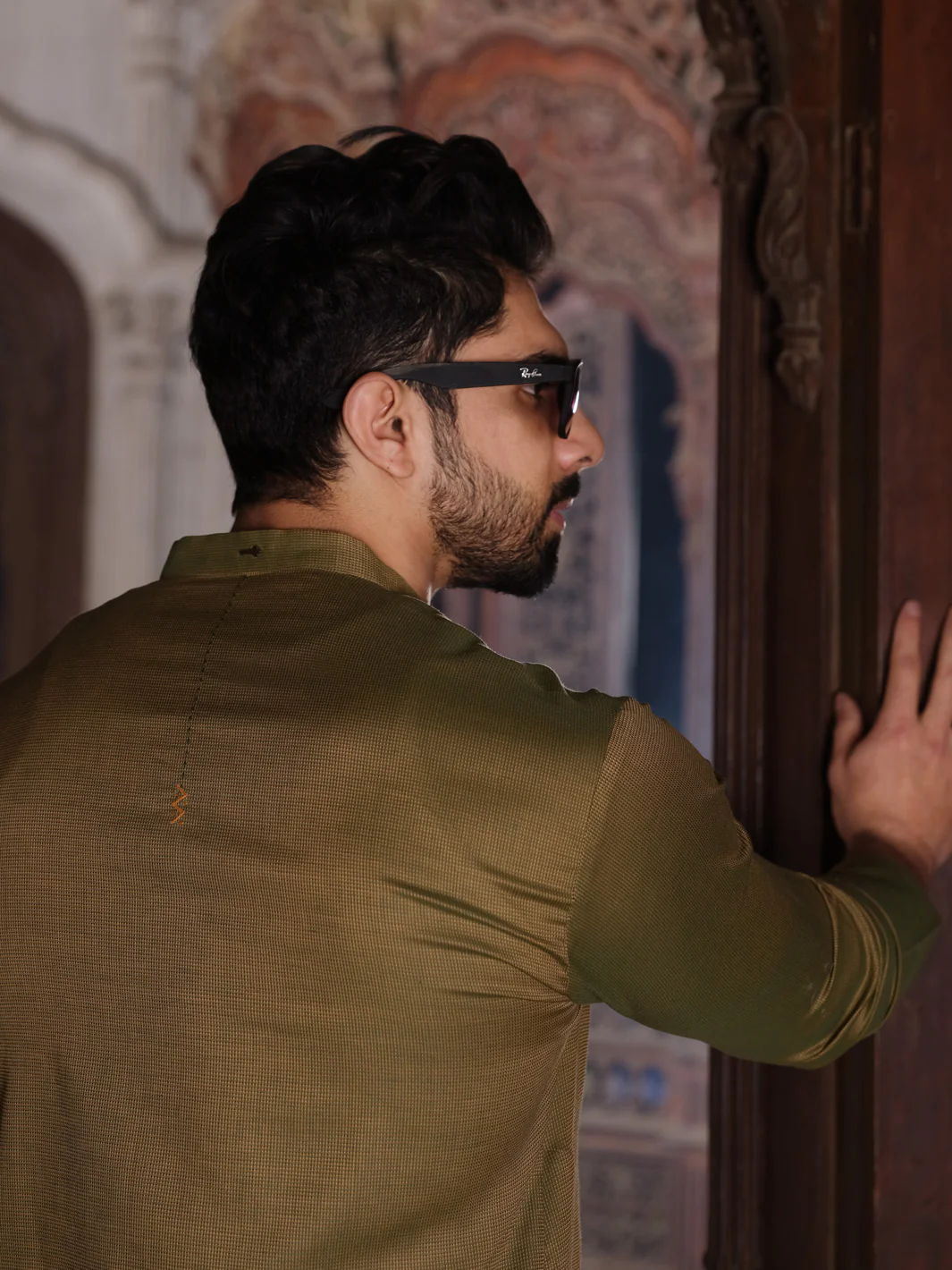 Green Blended Kurta - AL-K-859 - Image 3