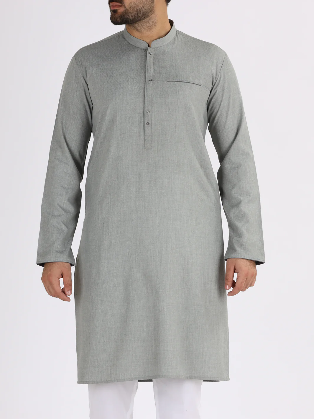 Ash Grey Blended Kurta - AL-K-862 - Image 3