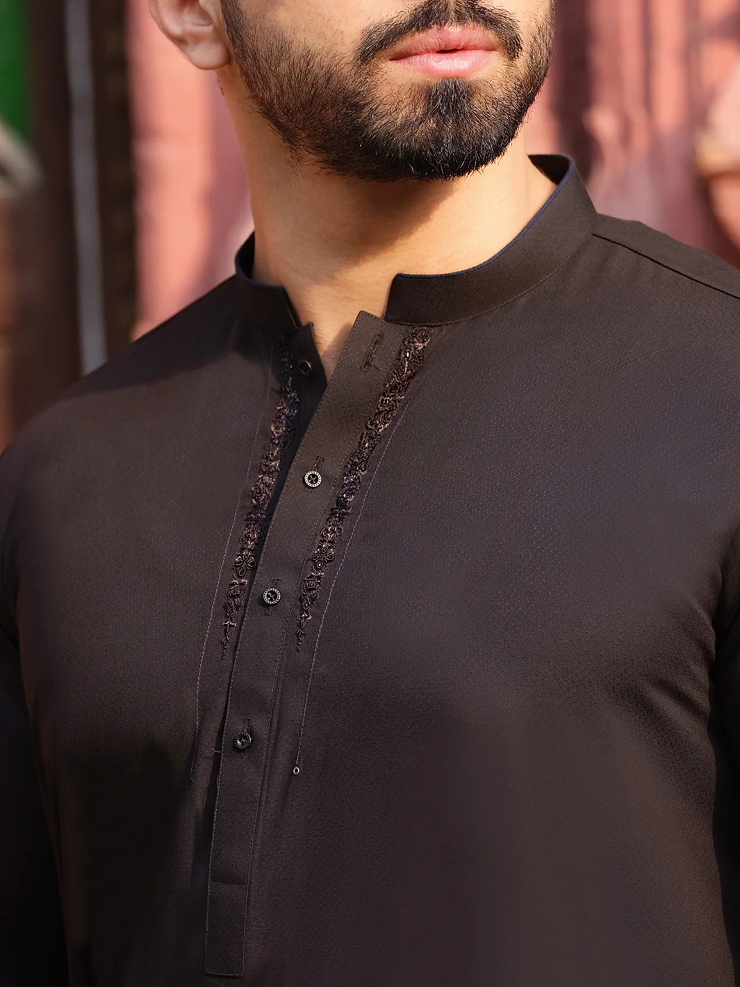 Black Blended Kurta - AL-K-873 - Image 2