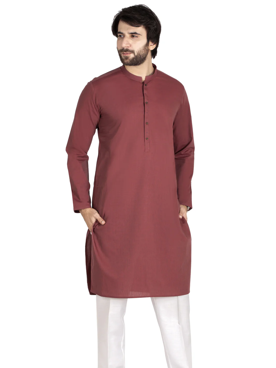 Maroon Blended Kurta - AL-K-880