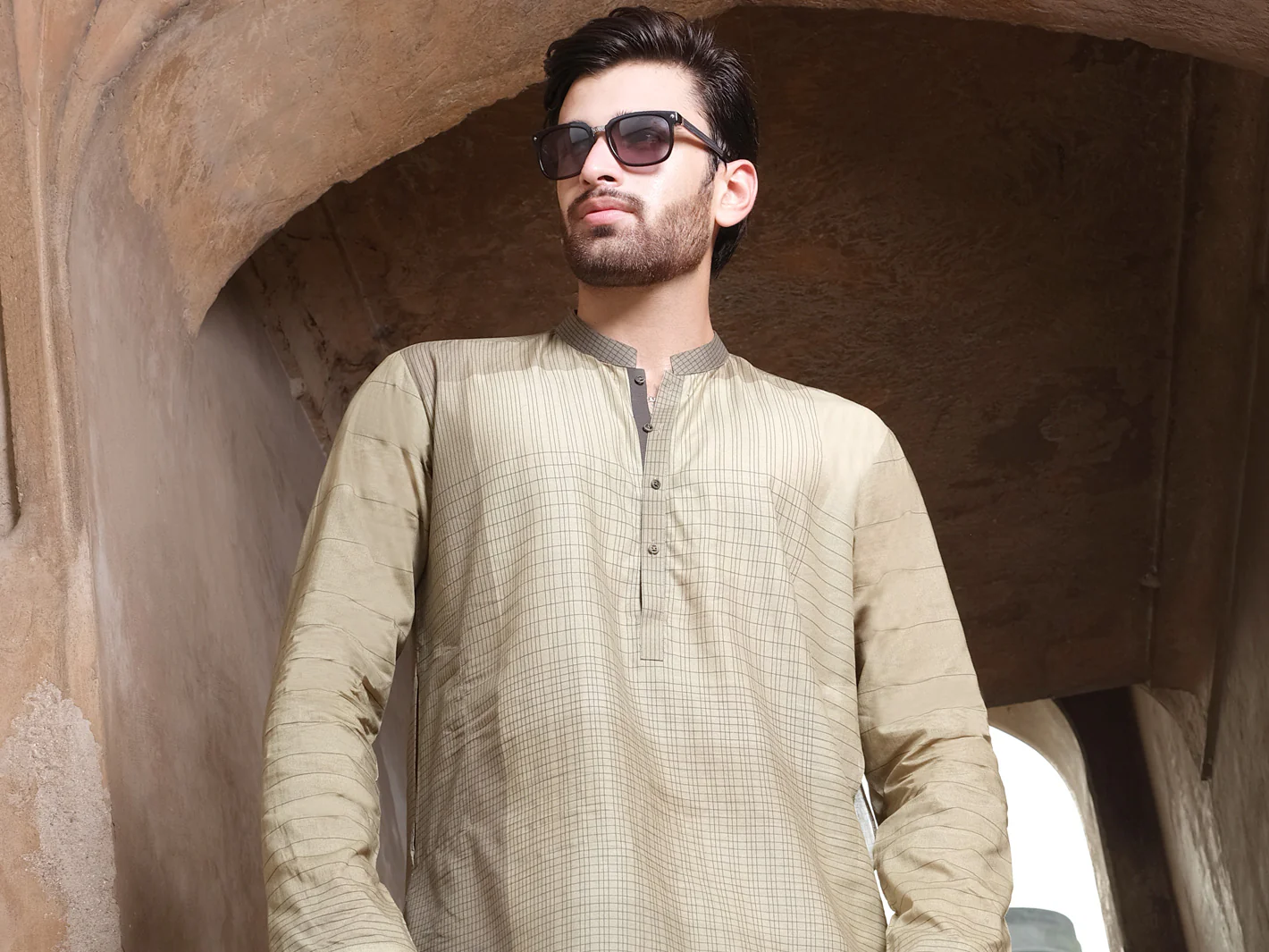 Green Cotton Kurta - AL-K-885 - Image 3