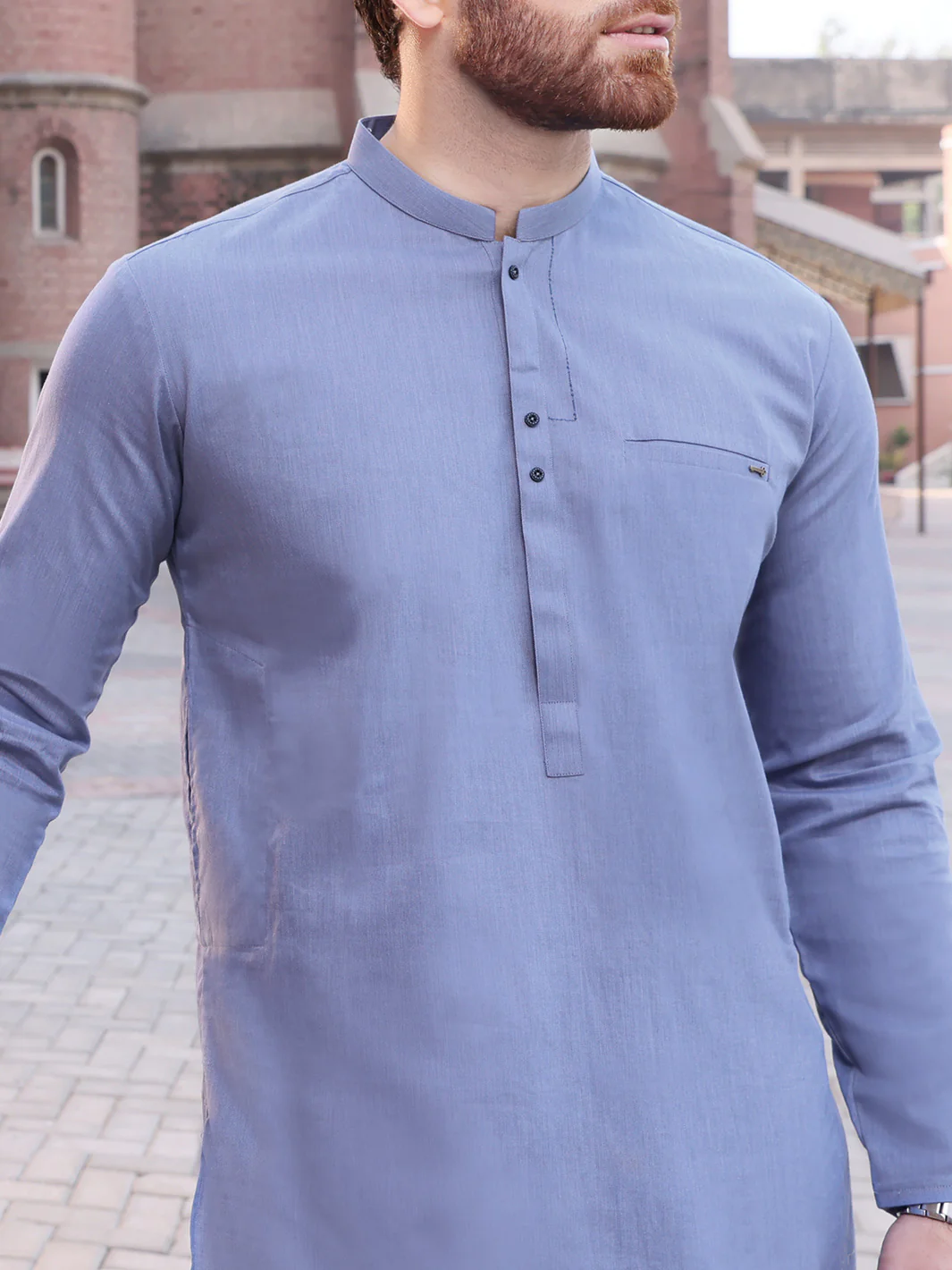 Blue Cotton Kurta - AL-K-889 - Image 2