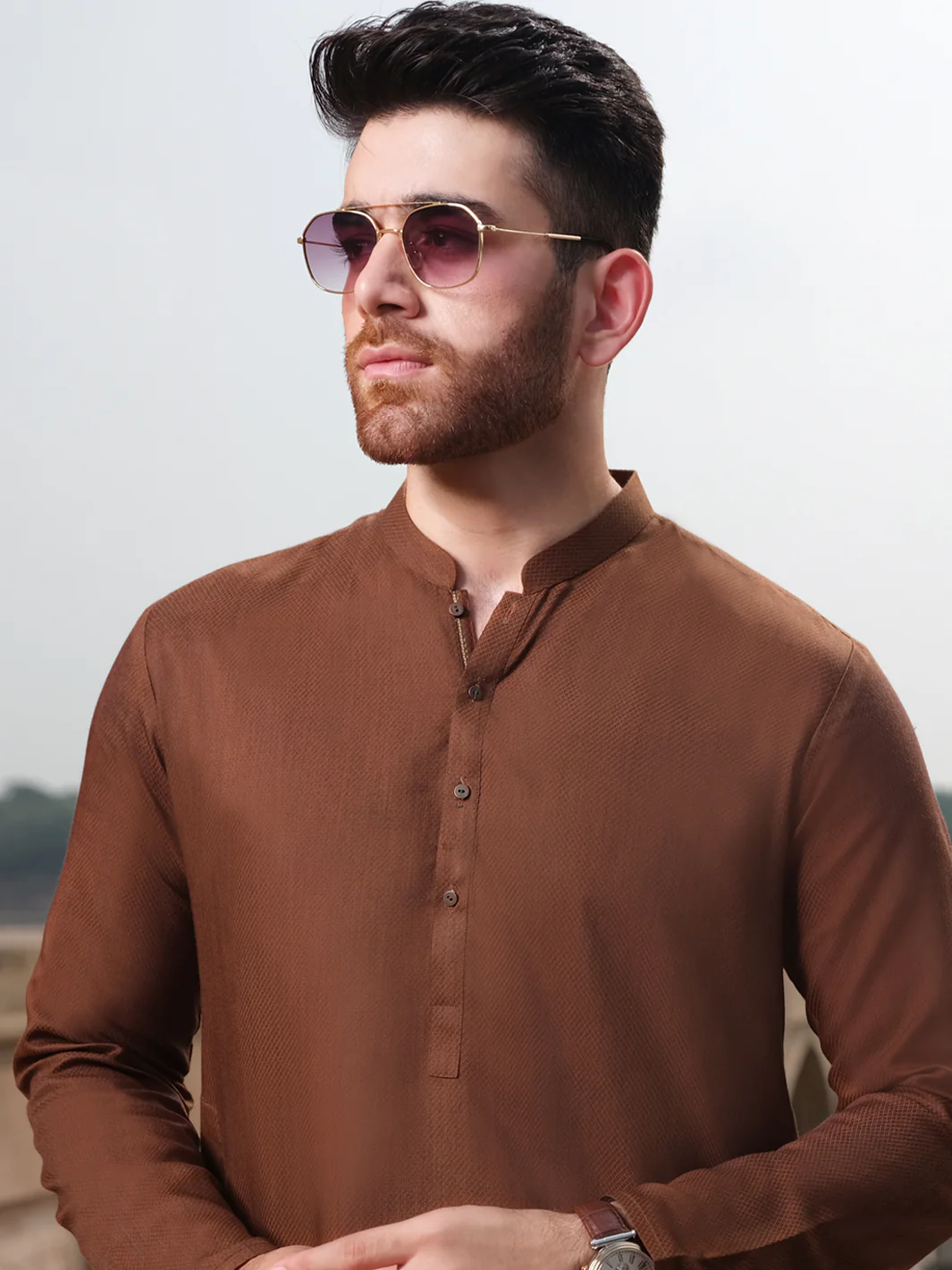 Brown Blended Kurta - AL-K-899 - Image 2