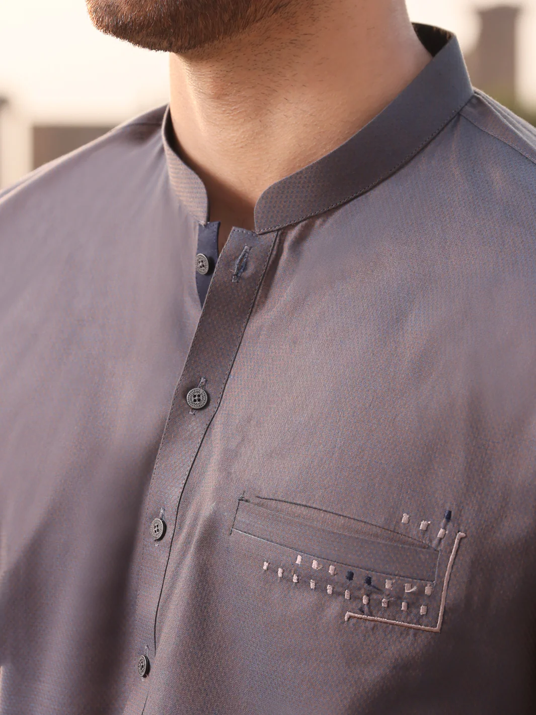 Purple Cotton Kurta - AL-K-903 - Image 2