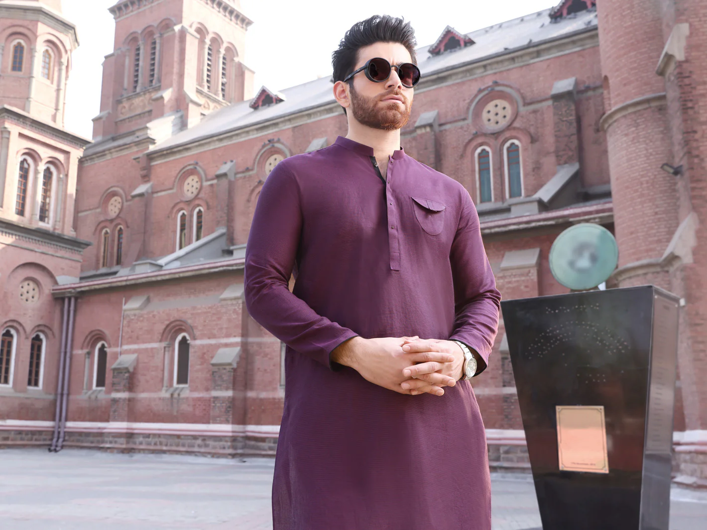 Purple Cotton Kurta - AL-K-908 - Image 3