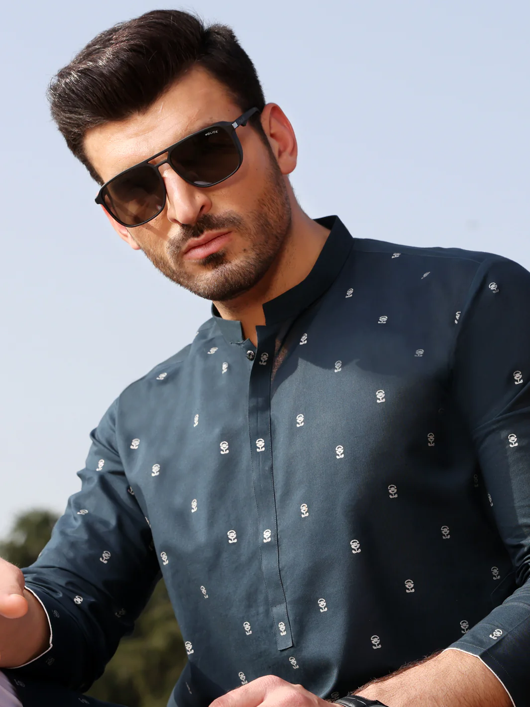 Blue Blended Kurta - AL-K-913A - Image 2