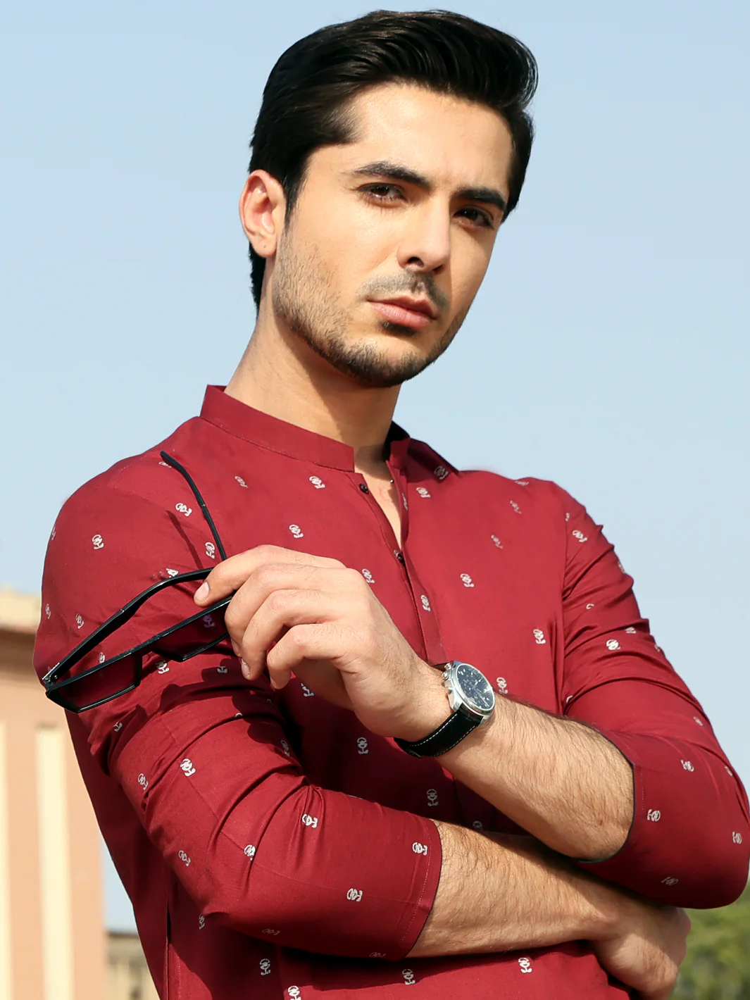 Maroon Blended Kurta - AL-K-913B - Image 2