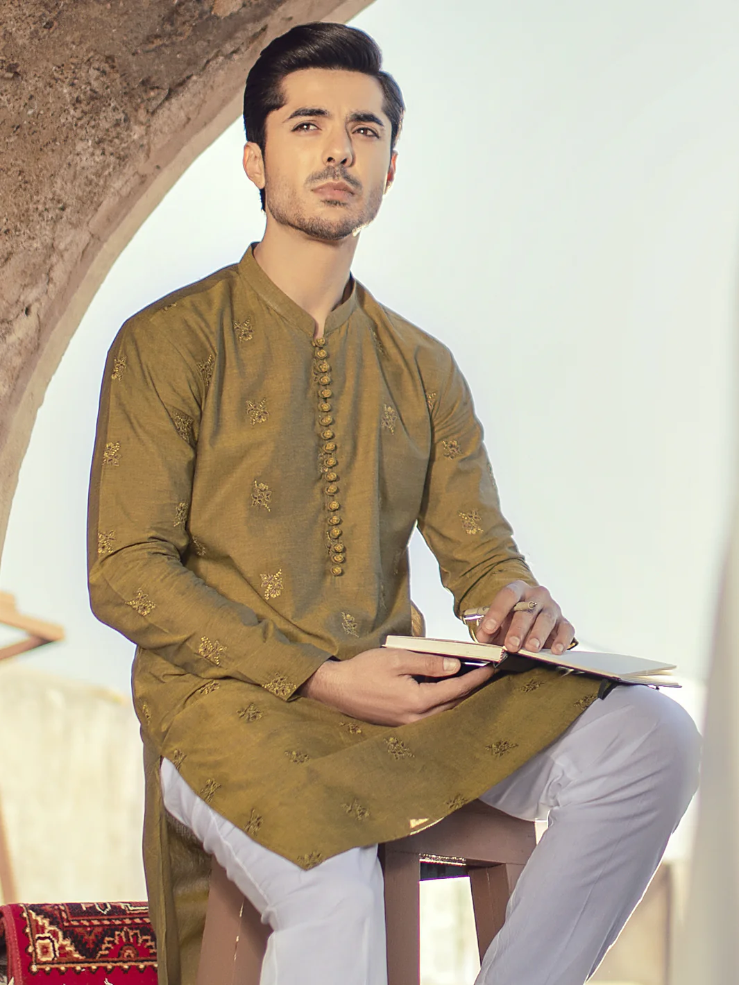 Green Cotton Kurta - AL-K-914A - Image 2