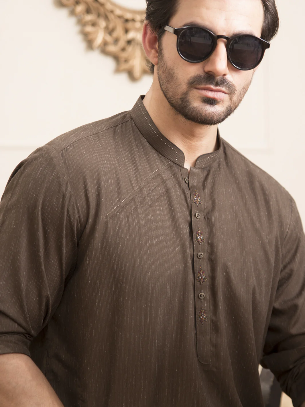 Olive Blended Kurta - AL-K-931 - Image 2