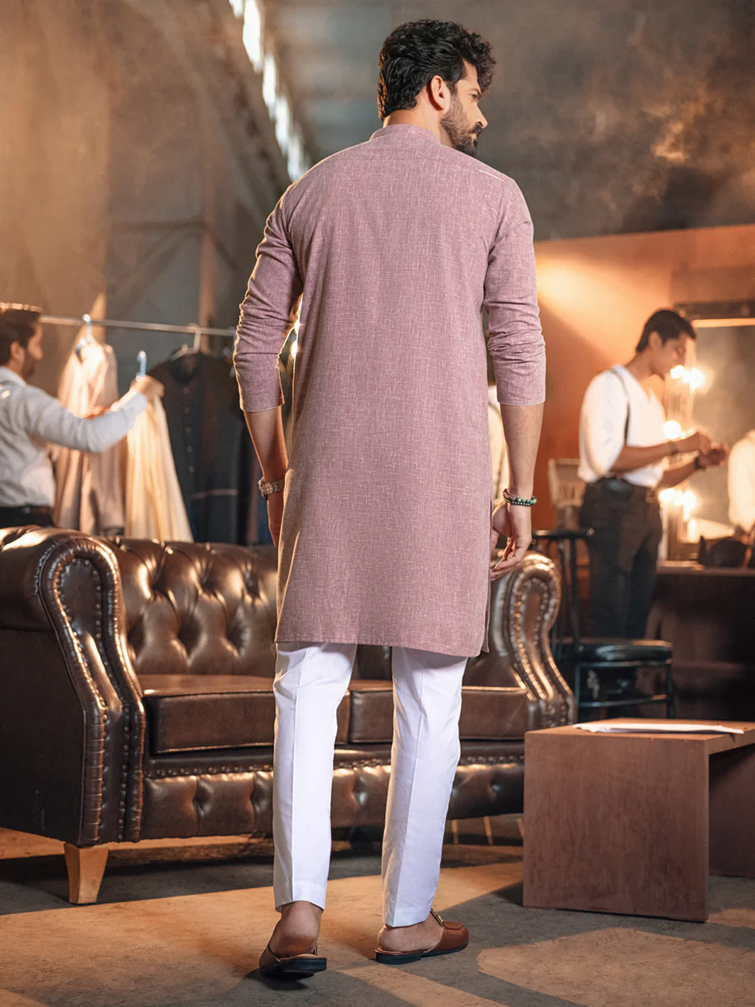 Pink Textured Kurta - AL-K-943 - Image 4