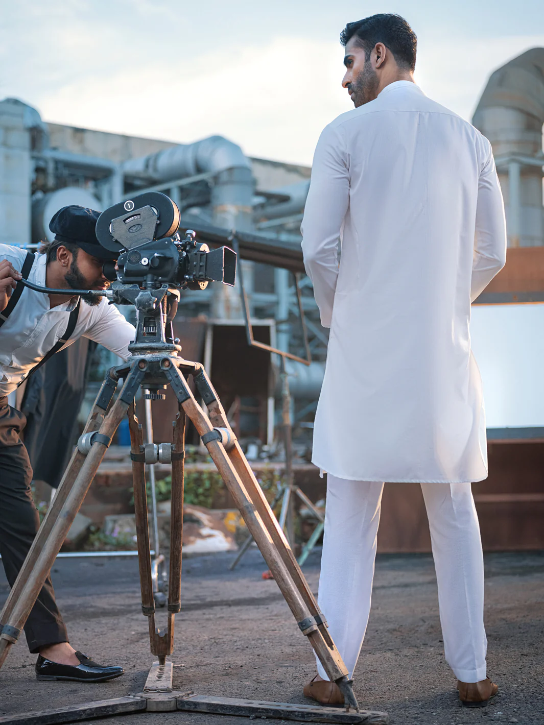 White Blended Kurta - AL-K-971 - Image 3