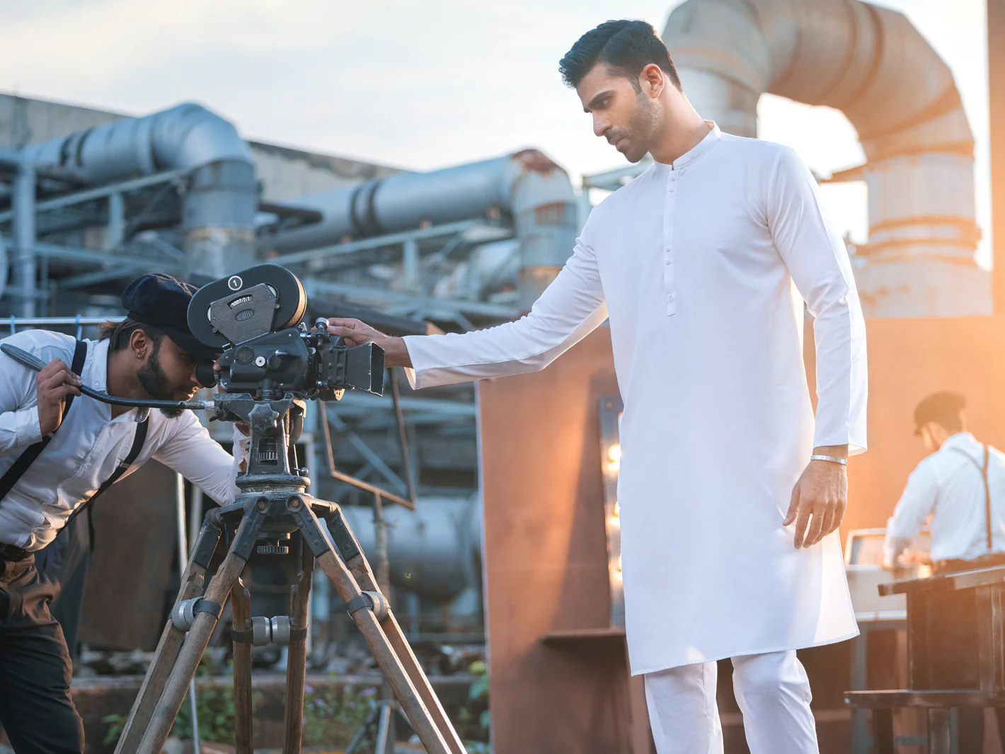 White Blended Kurta - AL-K-971 - Image 5