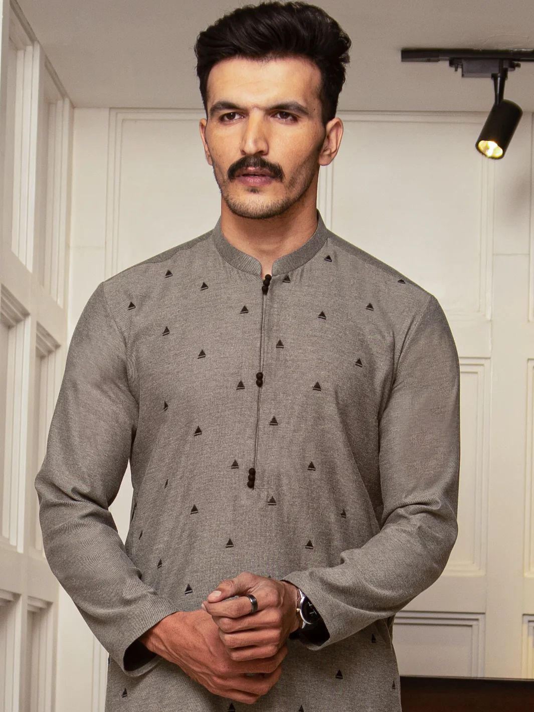 Light Green Blended Kurta - AL-K-981 - Image 3