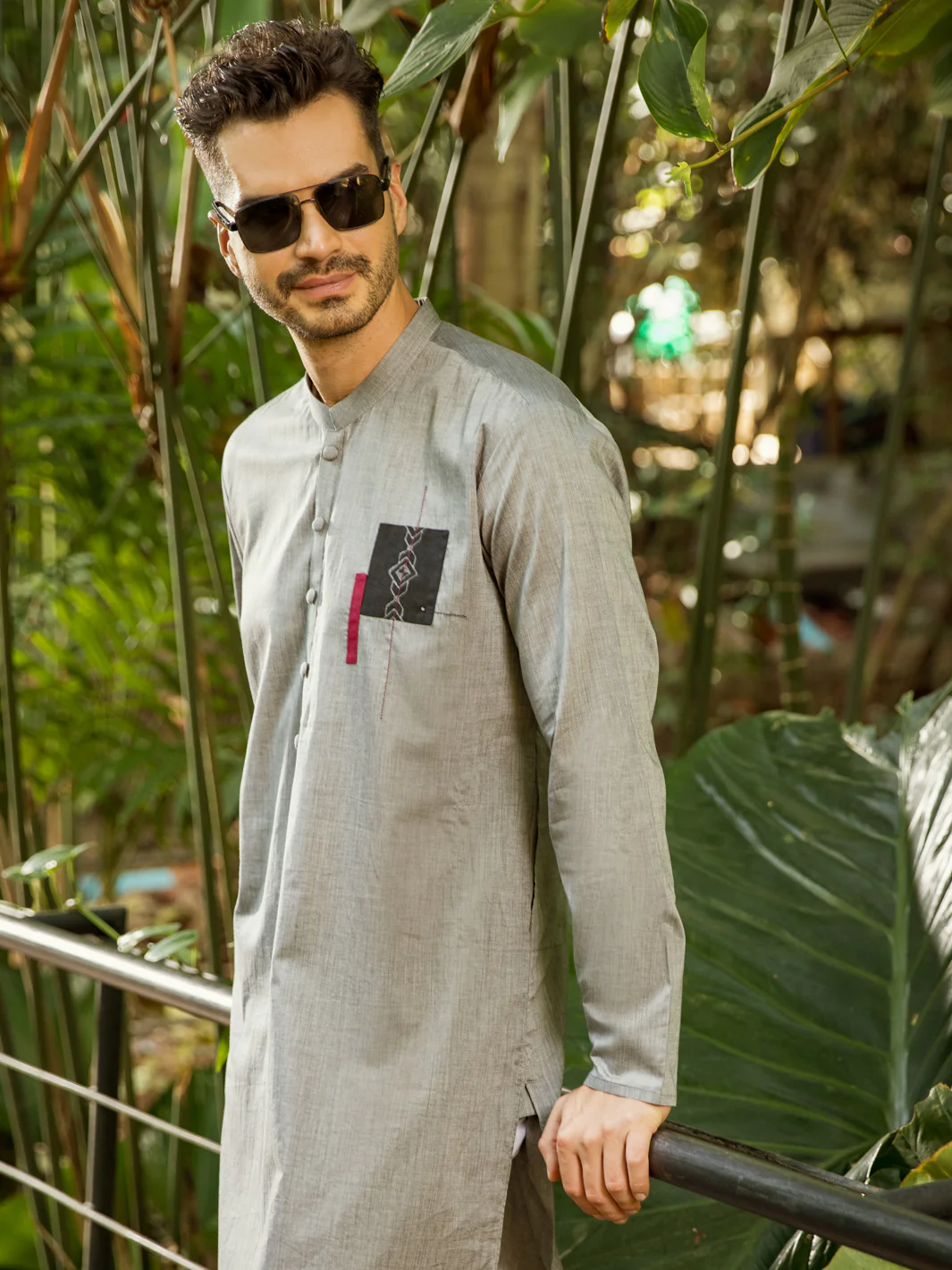 Grey Blended Kurta - AL-K-995 - Image 2
