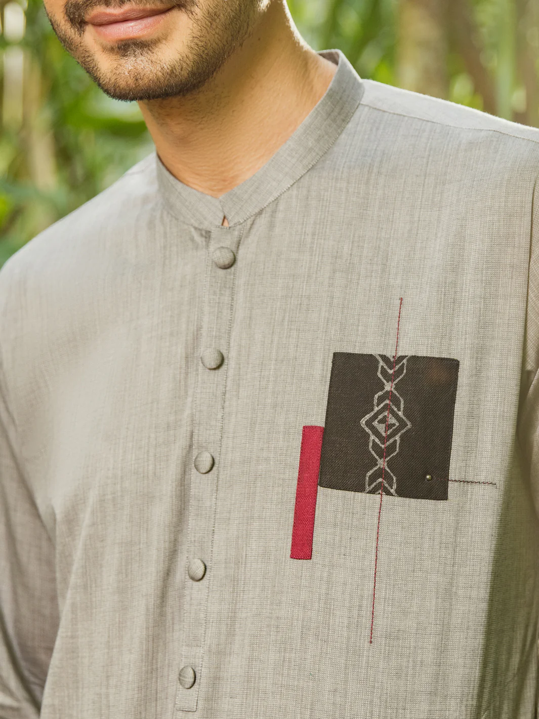 Grey Blended Kurta - AL-K-995 - Image 3