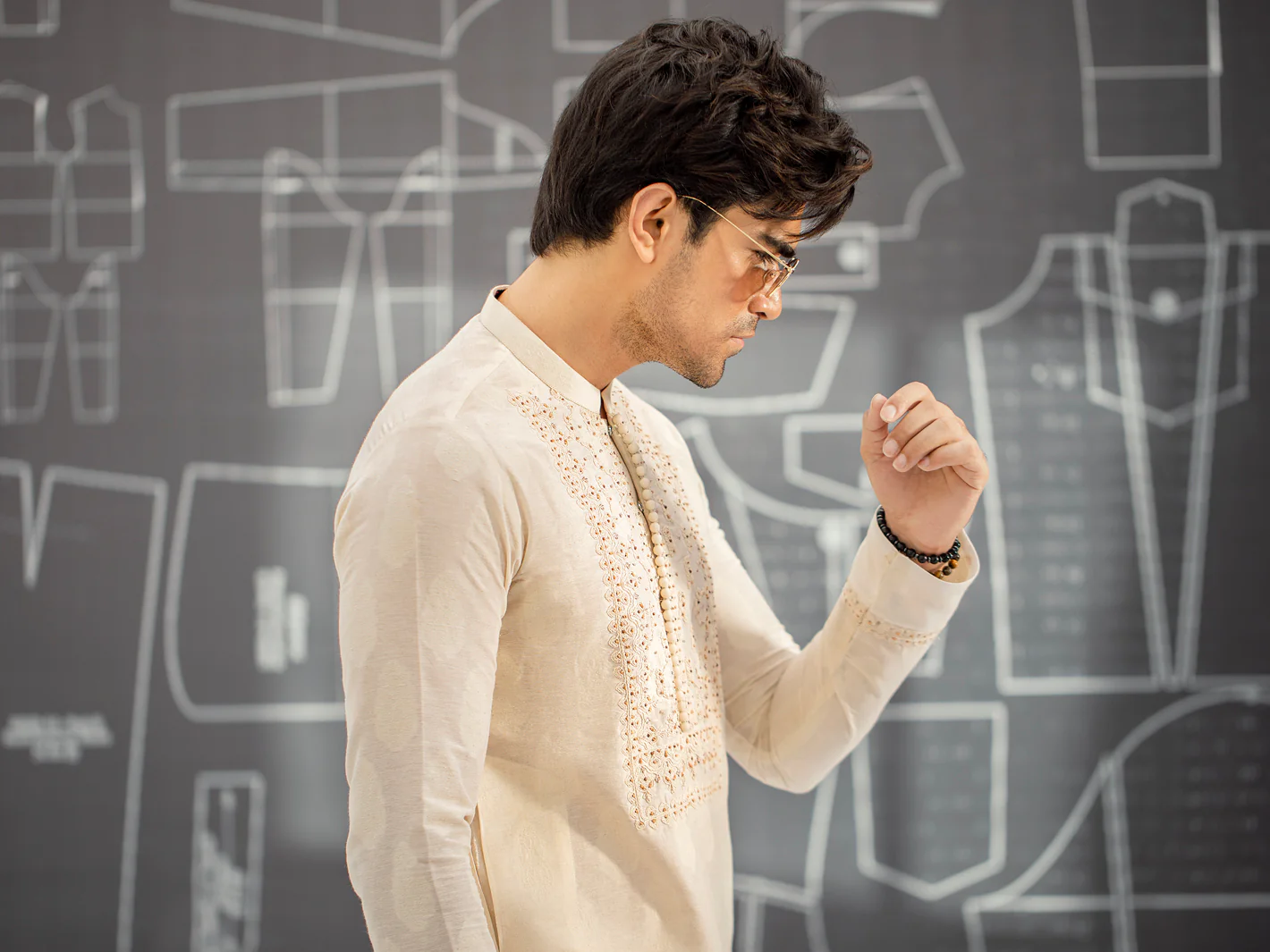 Cream Formal Kurta - AL-K-SP-031A - Image 6