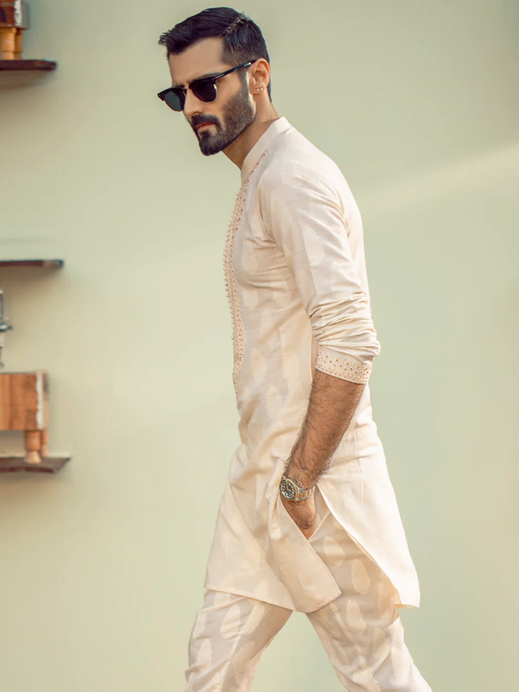 Cream Formal Kurta - AL-K-SP-032A - Image 2
