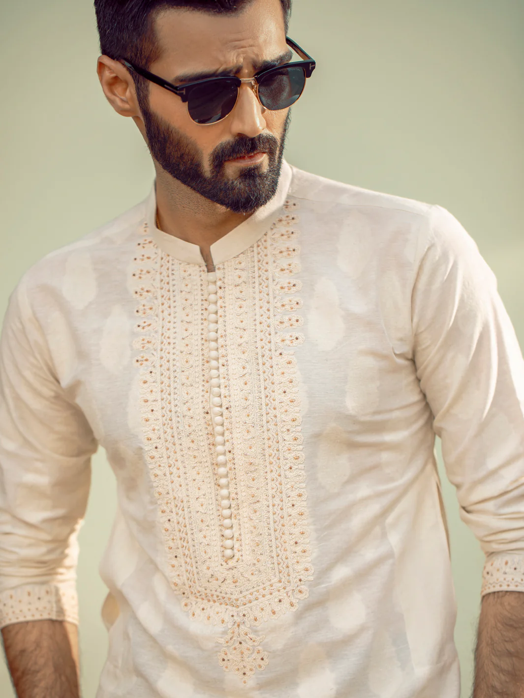 Cream Formal Kurta - AL-K-SP-032A - Image 3