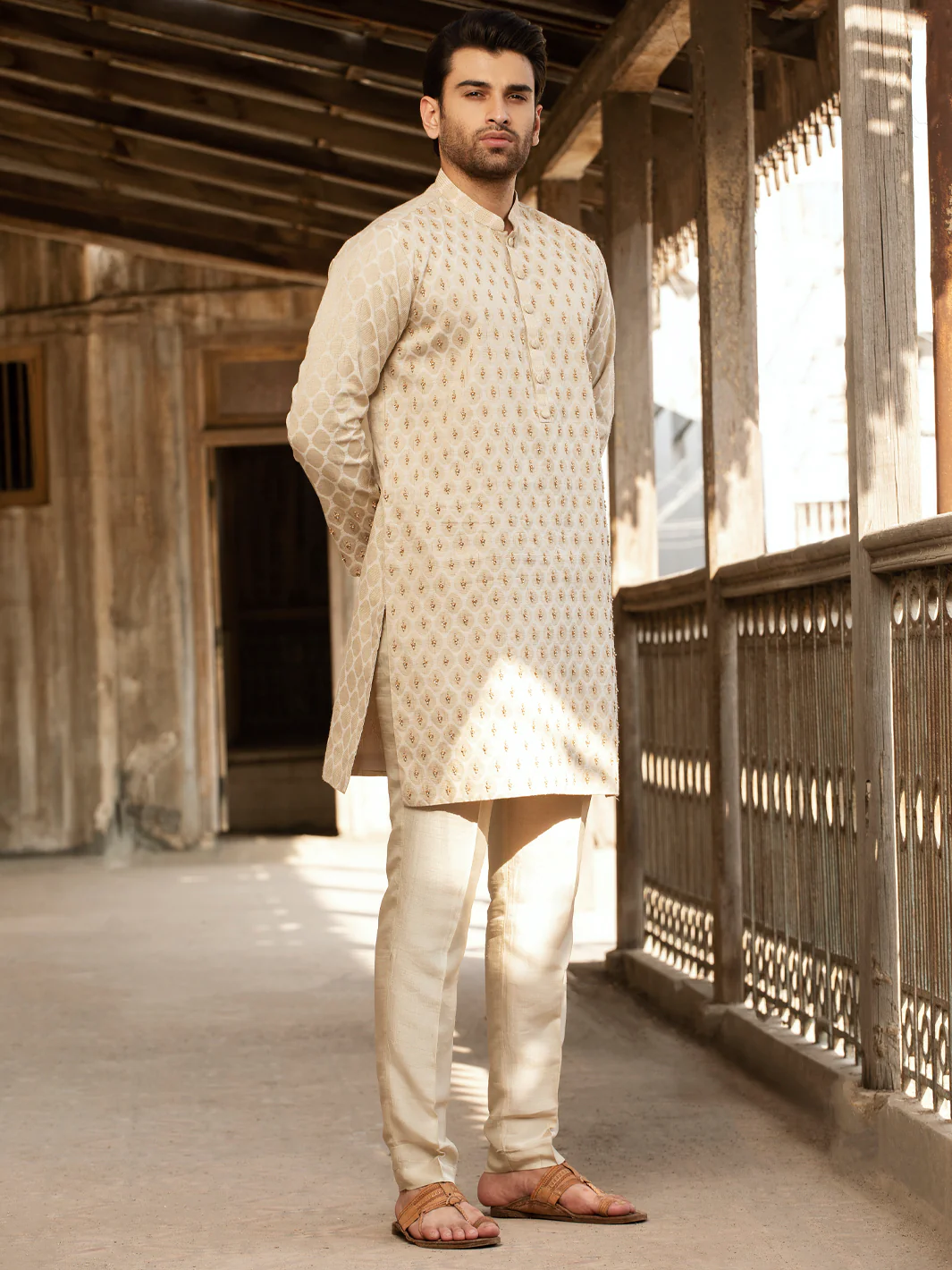 Beige Formal Kurta - AL-K-SP-037