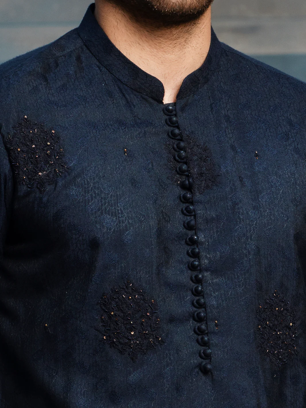 Blue Formal Kurta - AL-K-SP-045 - Image 3