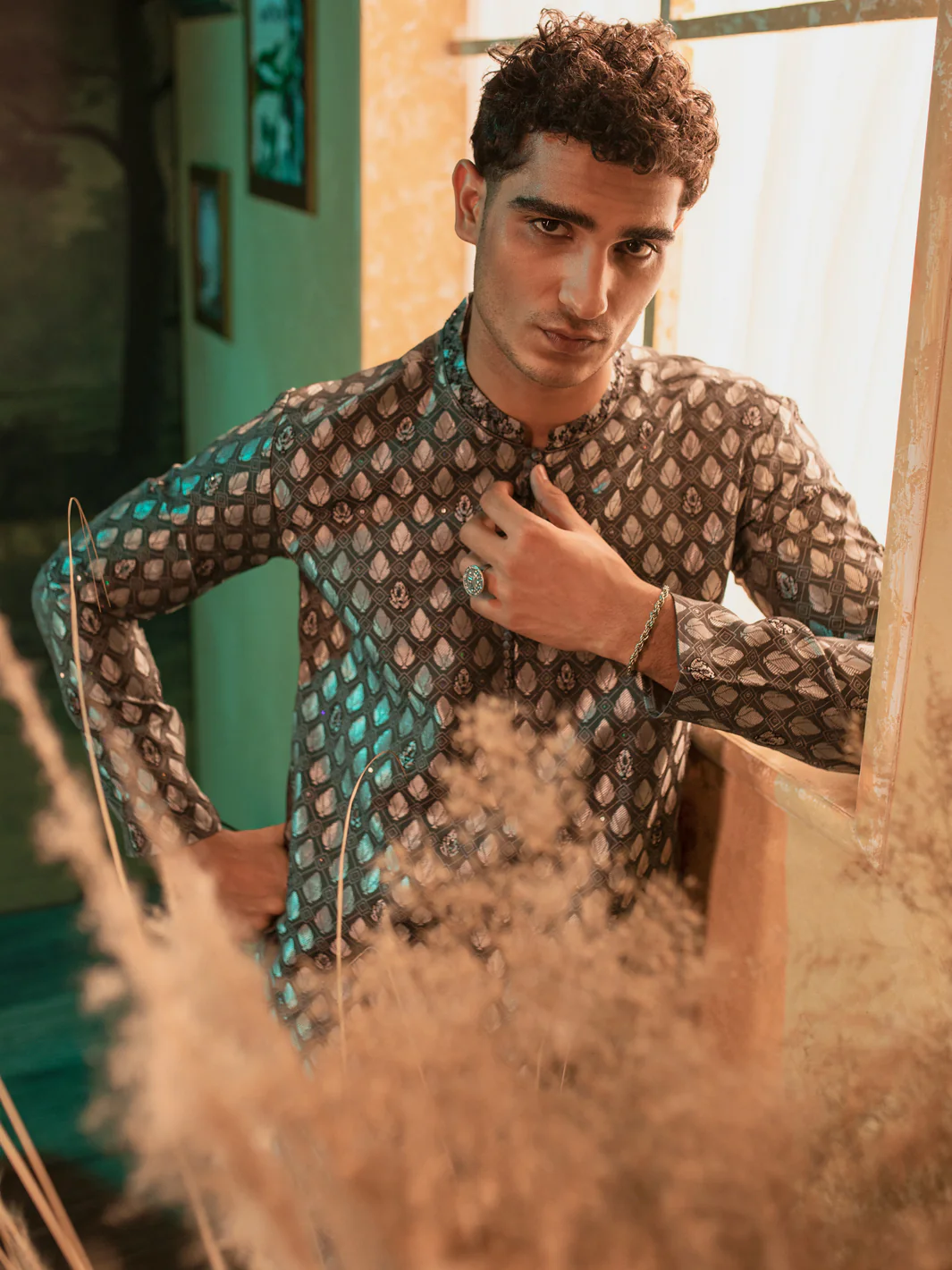 Grey Formal Kurta - AL-K-SP-050 - Image 3
