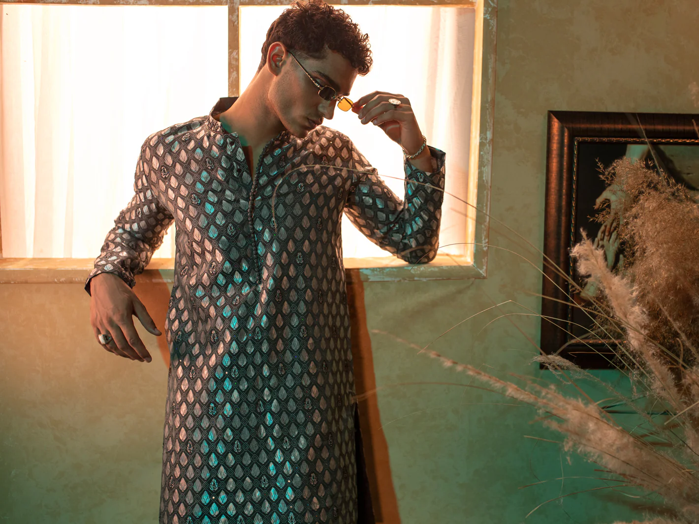 Grey Formal Kurta - AL-K-SP-050 - Image 4