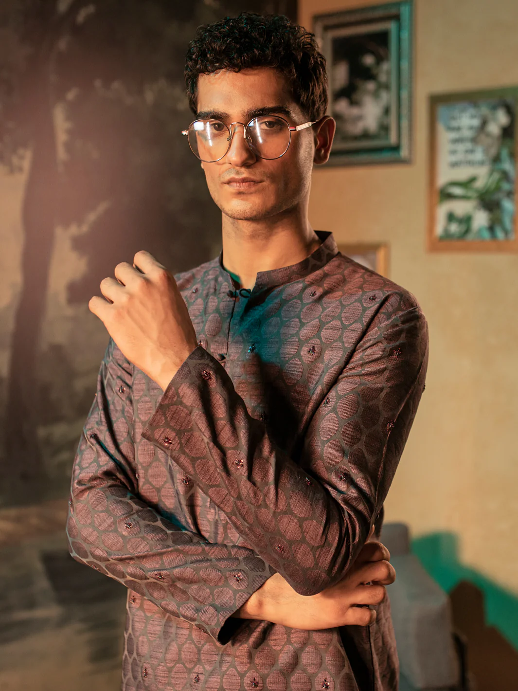 Maroon Blended Special Kurta - AL-K-SP-055 - Image 3