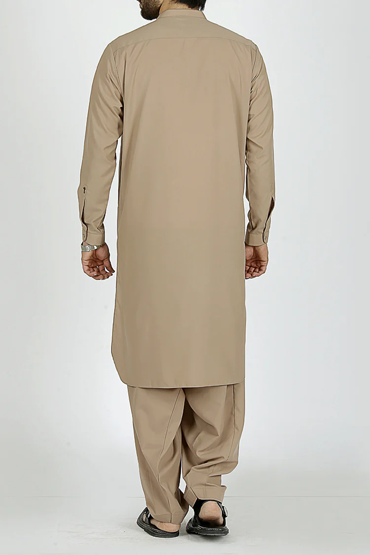 Sand Color Blended Kameez Shalwar - AL-KS-2151 - Image 4