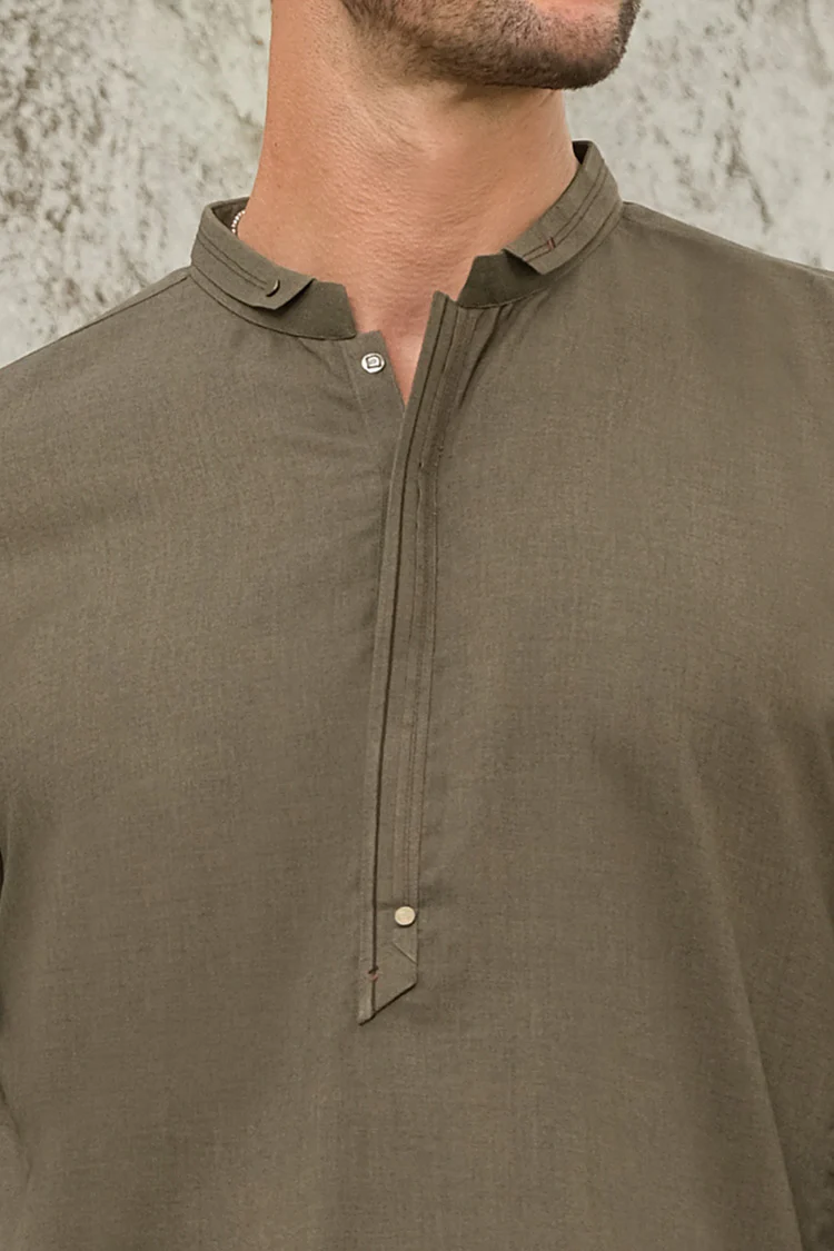 Green Blended Kameez Shalwar - AL-KS-2446 - Image 3