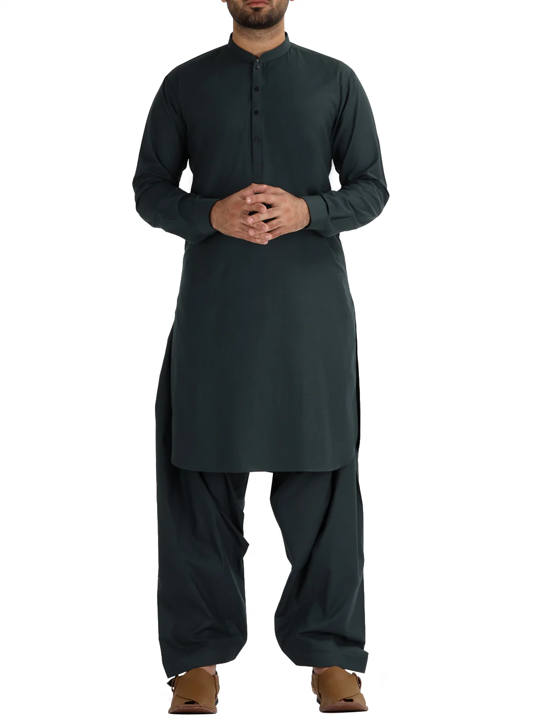 Green Blended Kameez Shalwar - AL-KS-2485