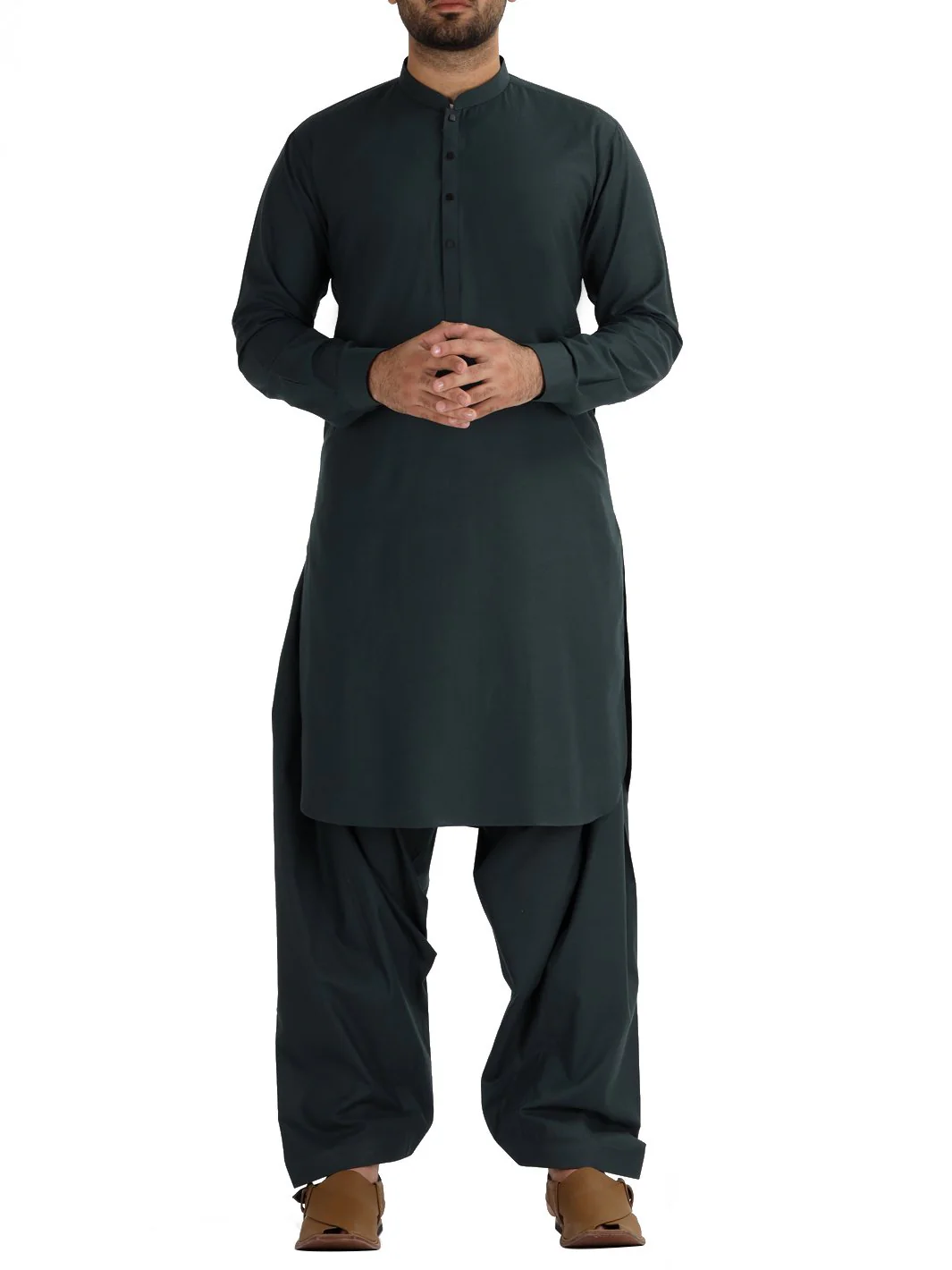 Green Blended Kameez Shalwar - AL-KS-2485-R1