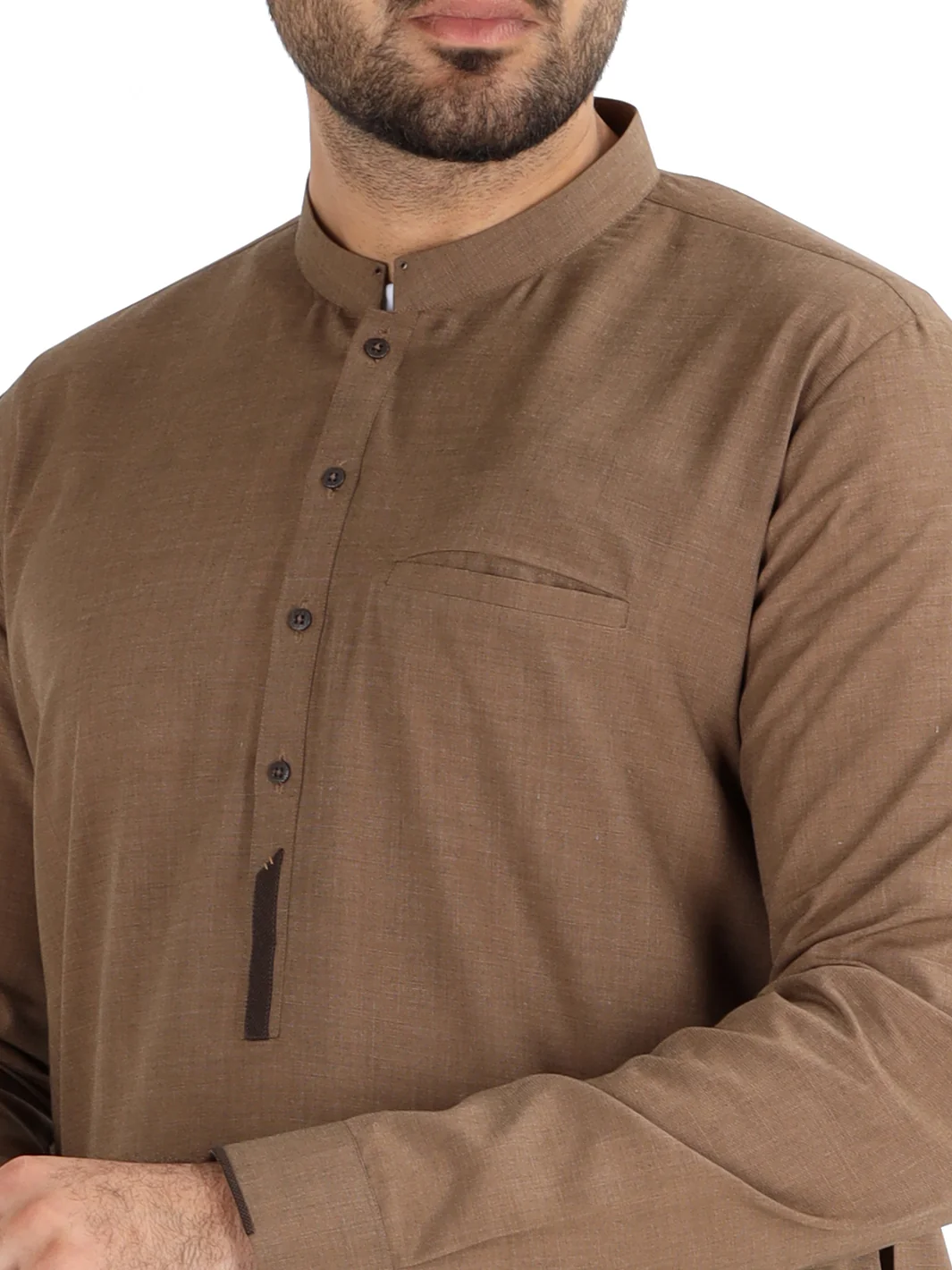 Brown Blended Kurta Pajama - AL-KS-2490 - Image 2