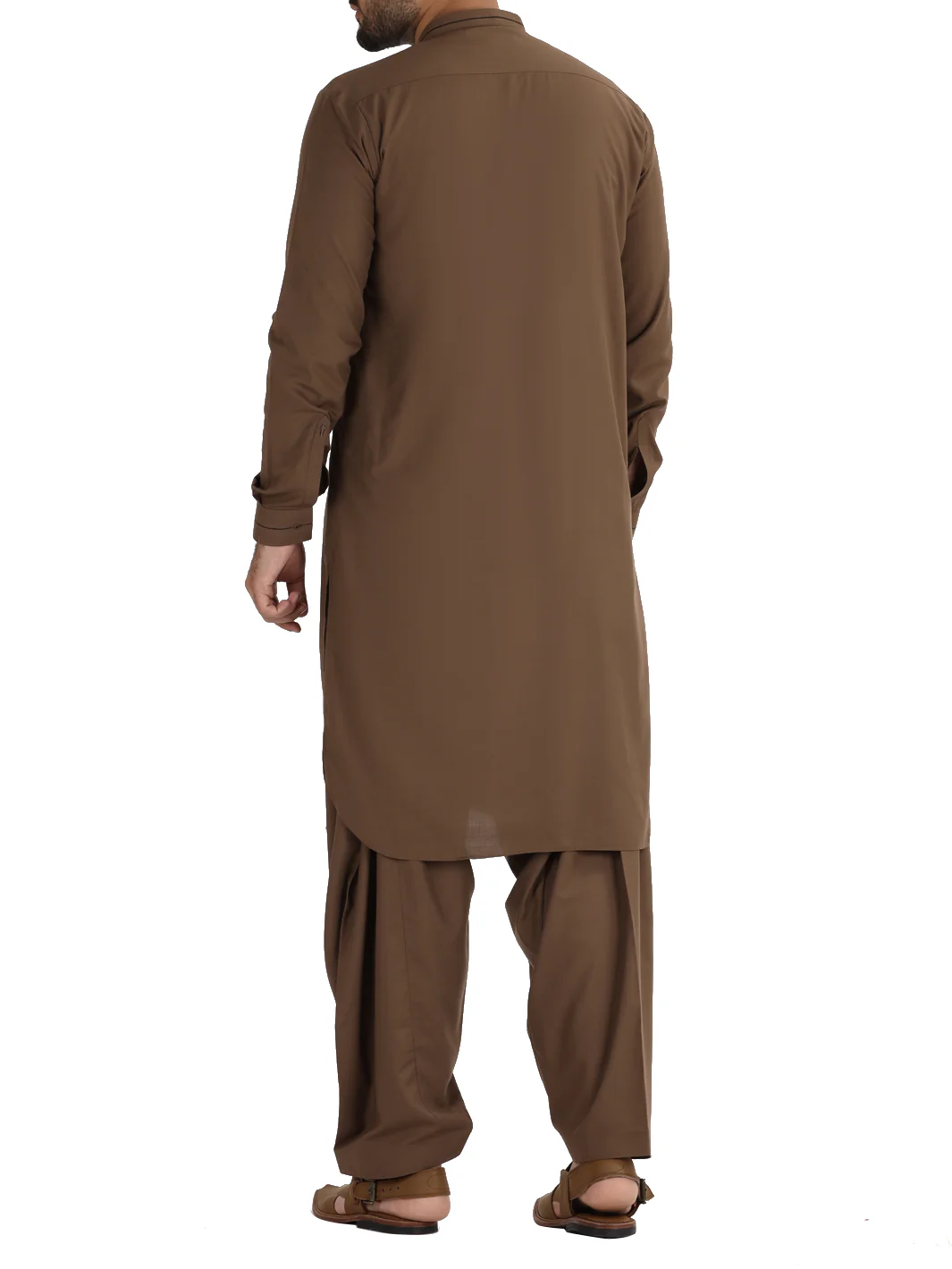 Brown Blended Kameez Shalwar - AL-KS-2491 - Image 3