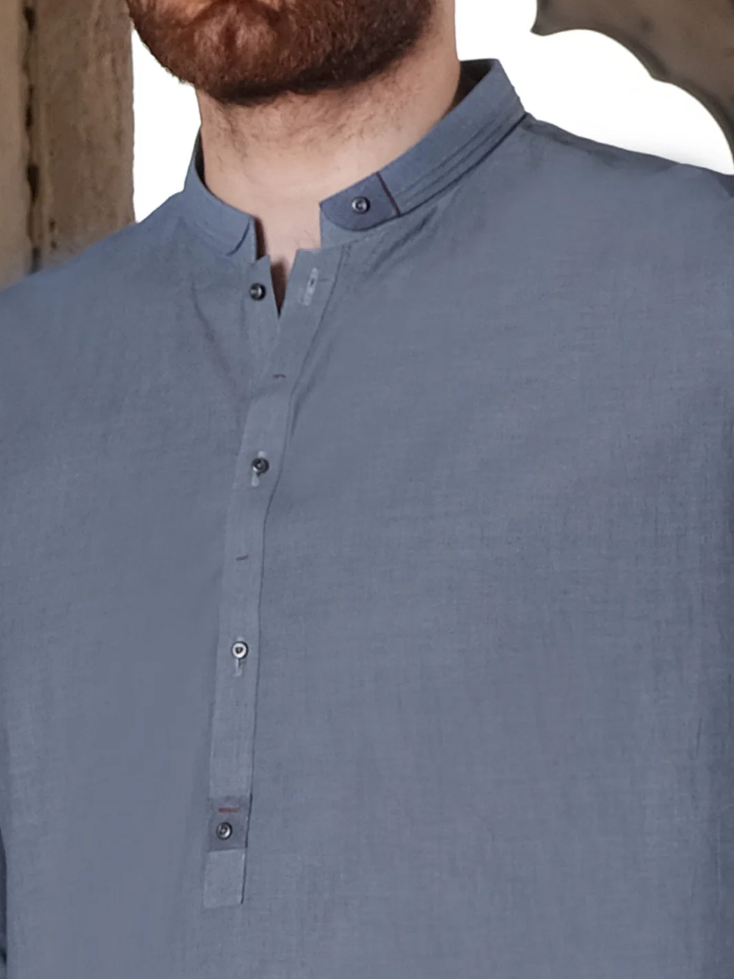 Blue Blended Kurta Pajama - AL-KS-2503 - Image 2