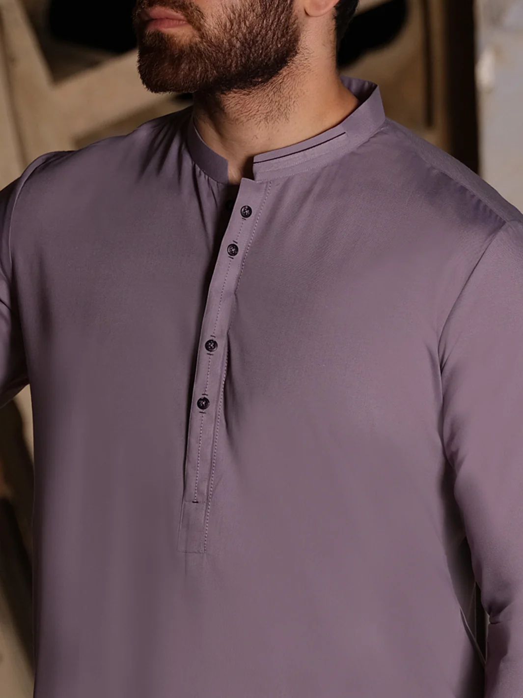 Light Purple Blended Kameez Shalwar - AL-KS-2507 - Image 3