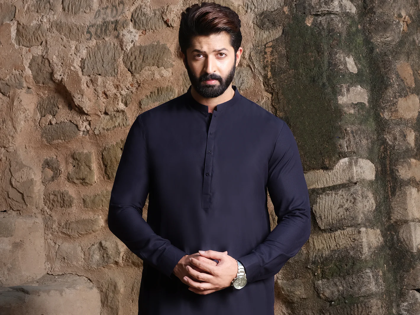 Blue Blended Kameez Shalwar - AL-KS-2546 - Image 4