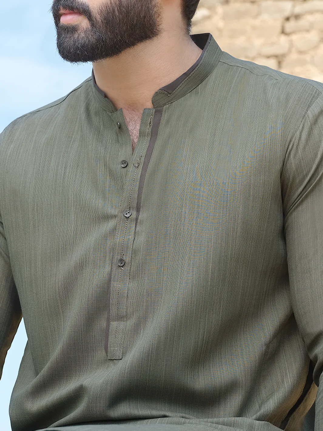 Green Blended Kameez Shalwar - AL-KS-2550 - Image 2